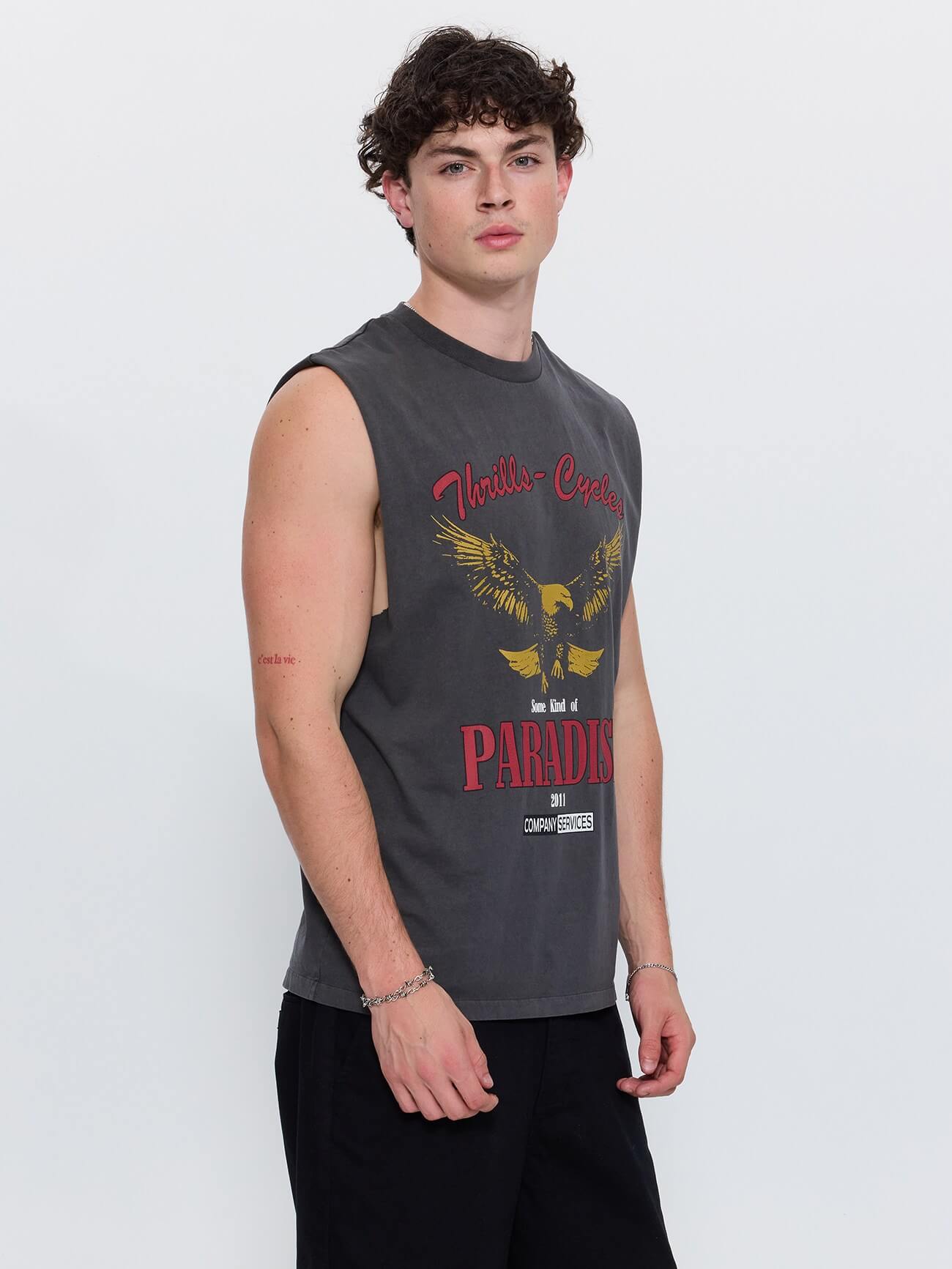 Get the Horns Merch Fit Muscle Tee - Merch Black XS