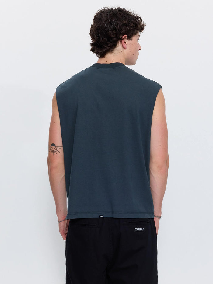 Eye of the Beholder Box Crop Muscle Tee - Petrol XS