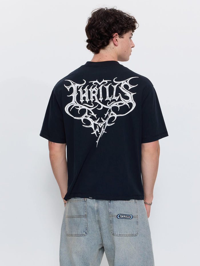 South of Heaven Box Crop Tee - Washed Black XS
