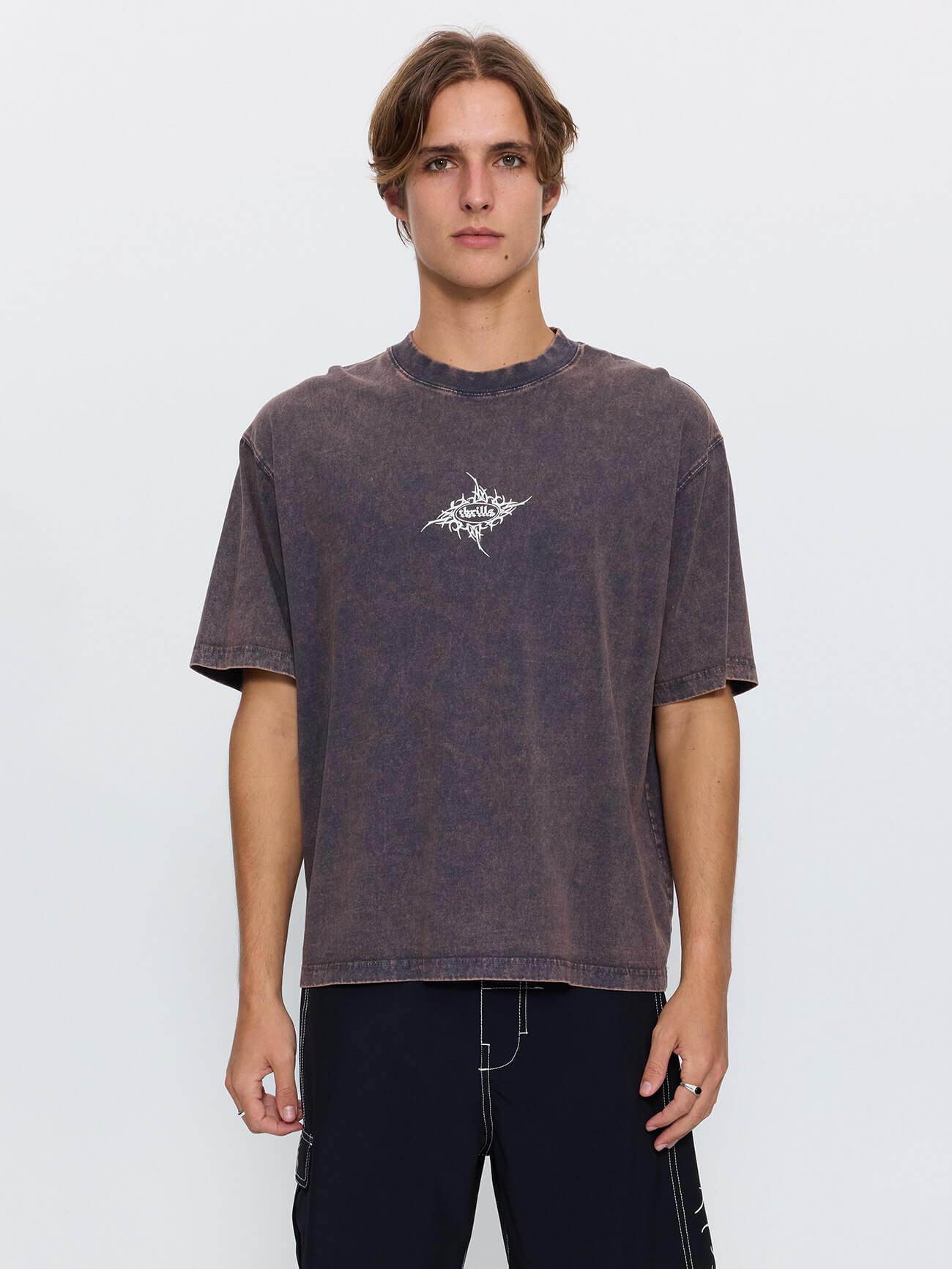 No Resistance Box Crop Tee - Marble Clay Smoke XS