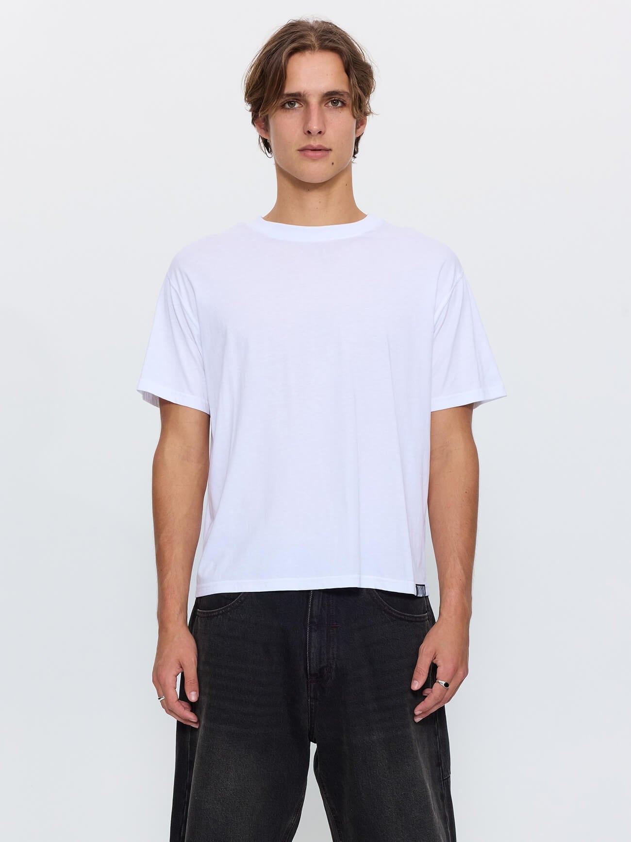 Thrills Military Merch Fit Cropped Tee - White XS