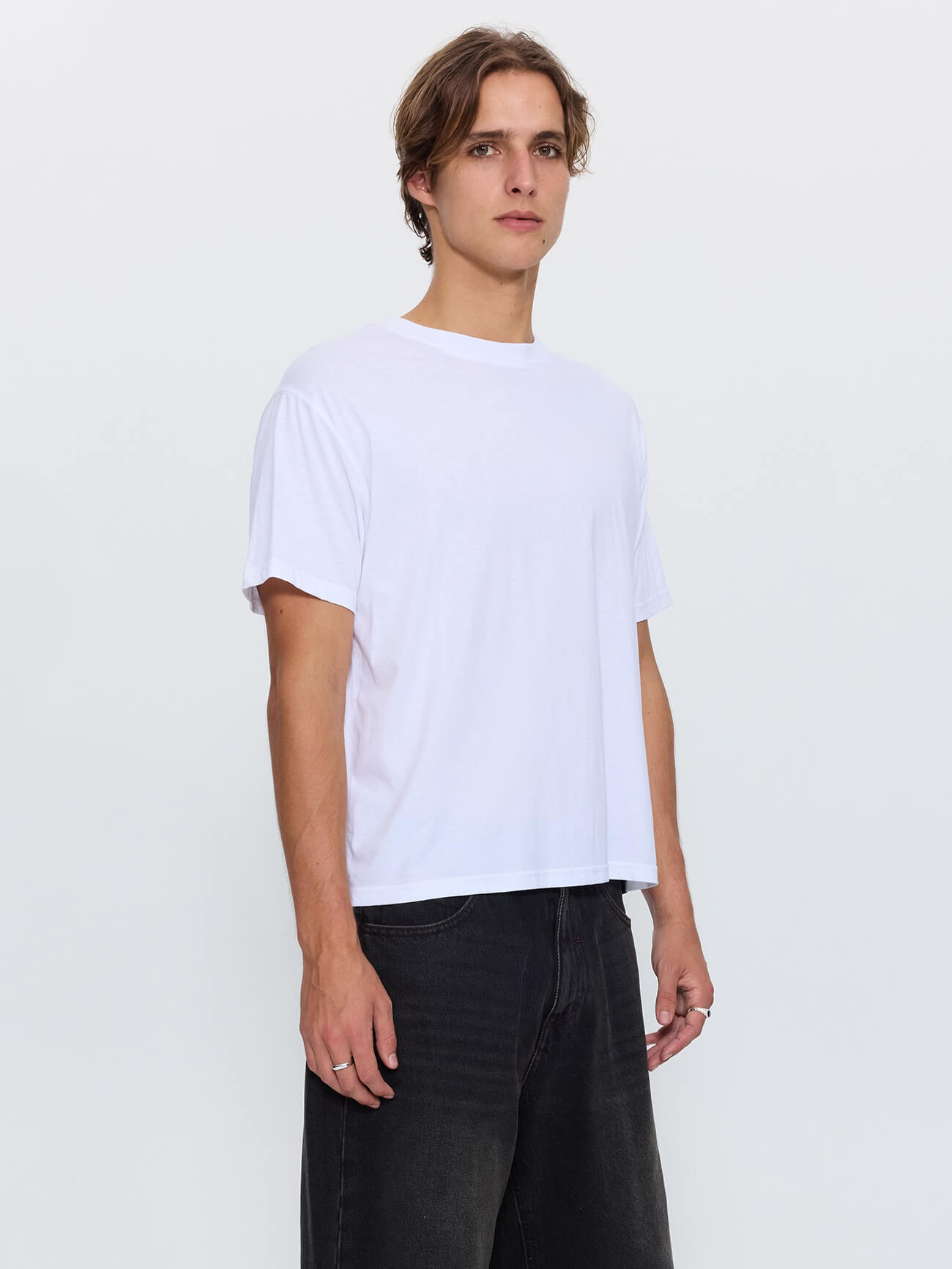 Thrills Military Merch Fit Cropped Tee - White XS