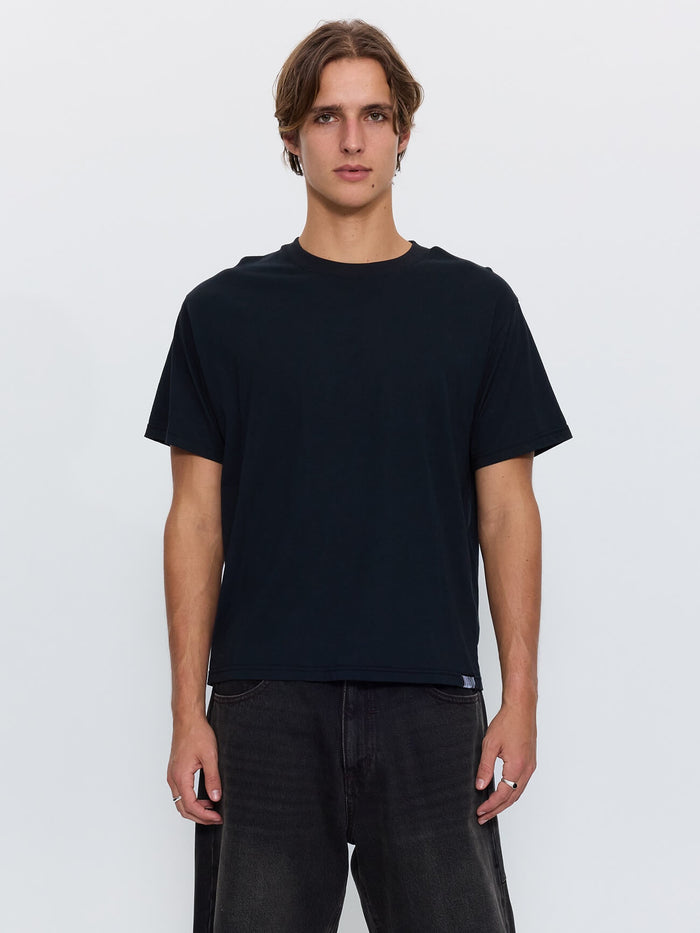 Thrills Military Merch Fit Cropped Tee - Washed Black XS