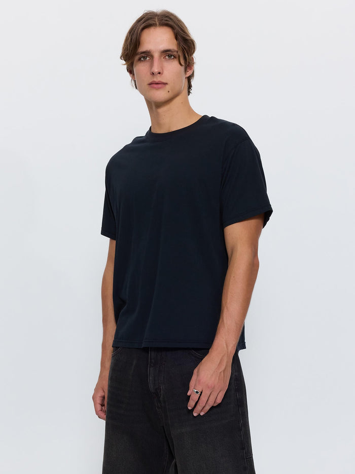 Thrills Military Merch Fit Cropped Tee - Washed Black XS