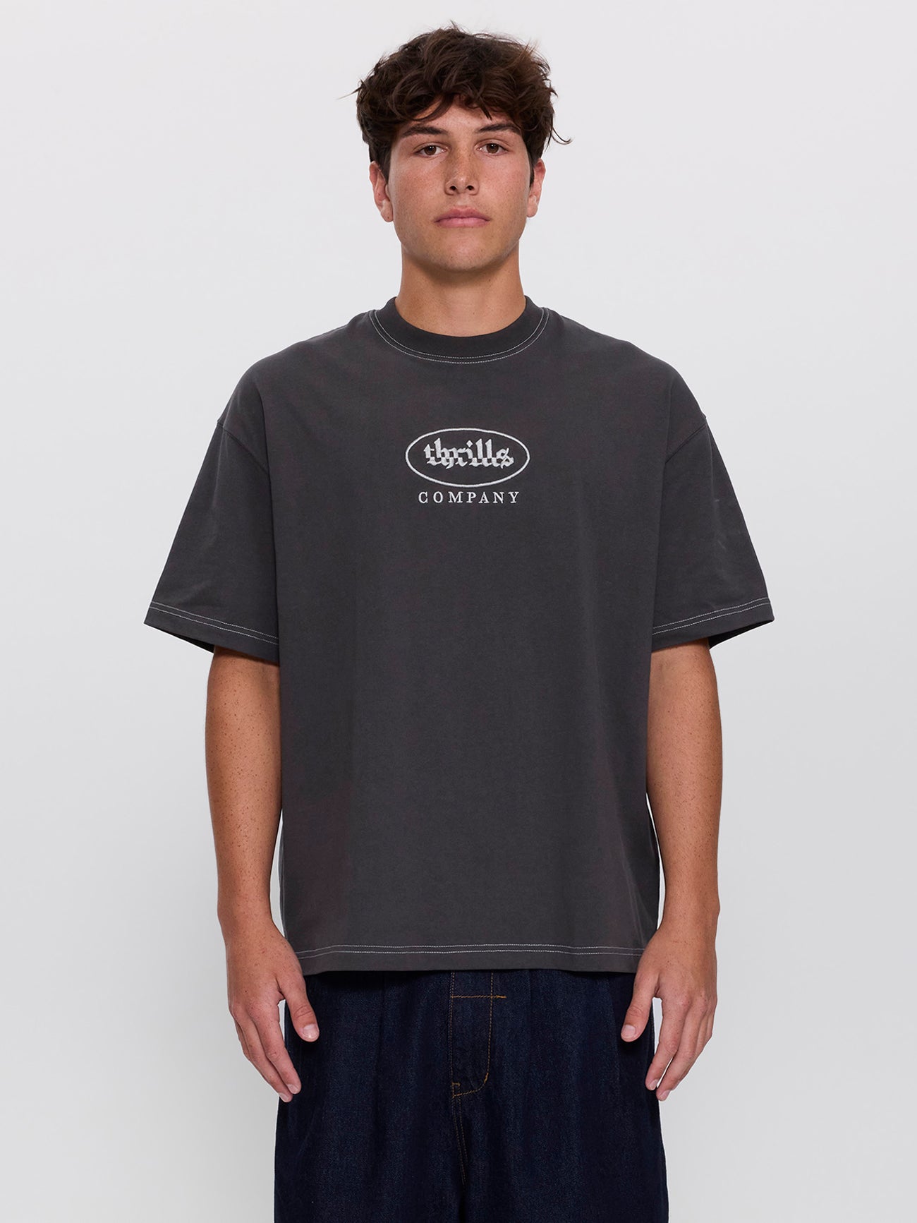 Disjointed Box Fit Oversize Tee - Dark Merch Black XS