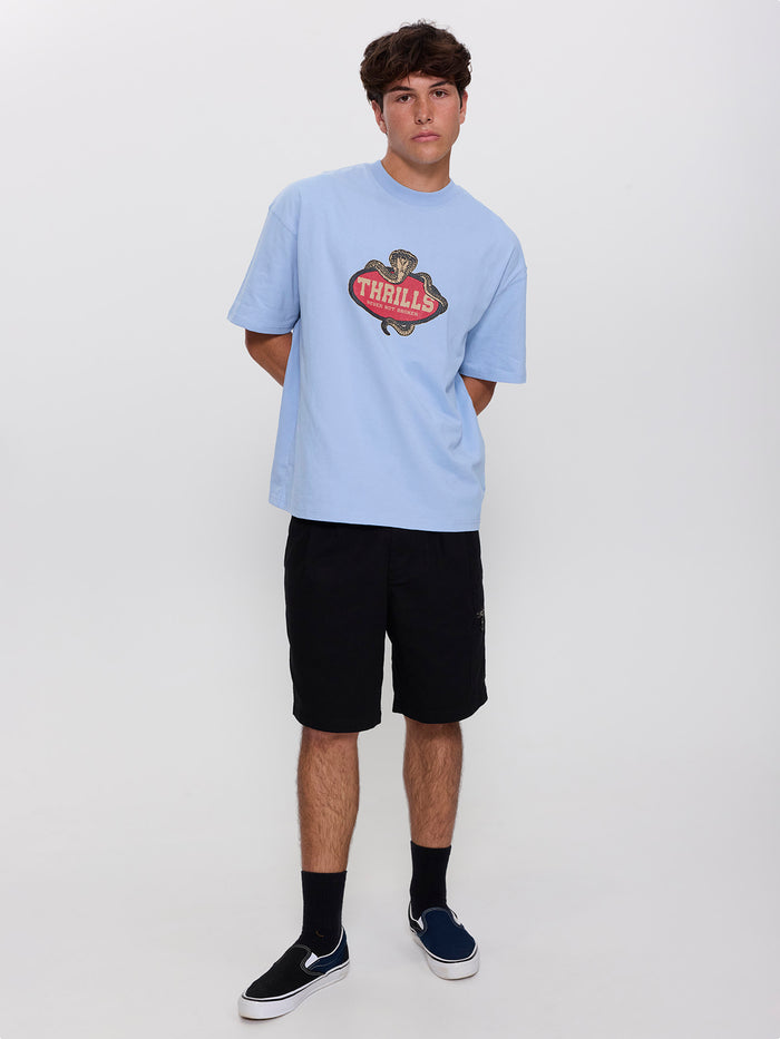 Satisfaction Box Fit Oversize Tee - Placid Blue XS