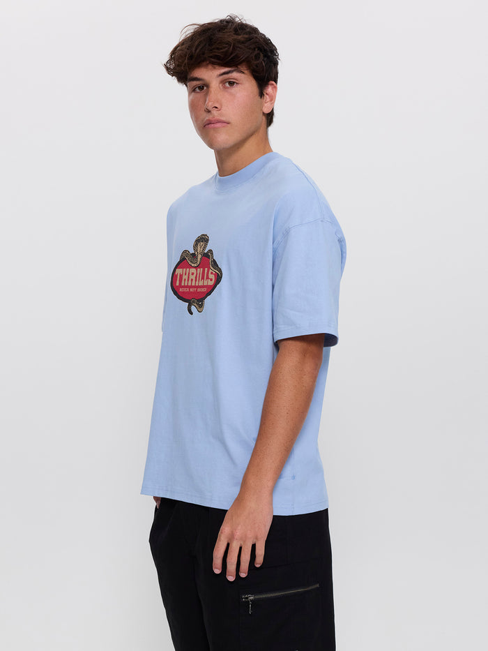 Satisfaction Box Fit Oversize Tee - Placid Blue XS