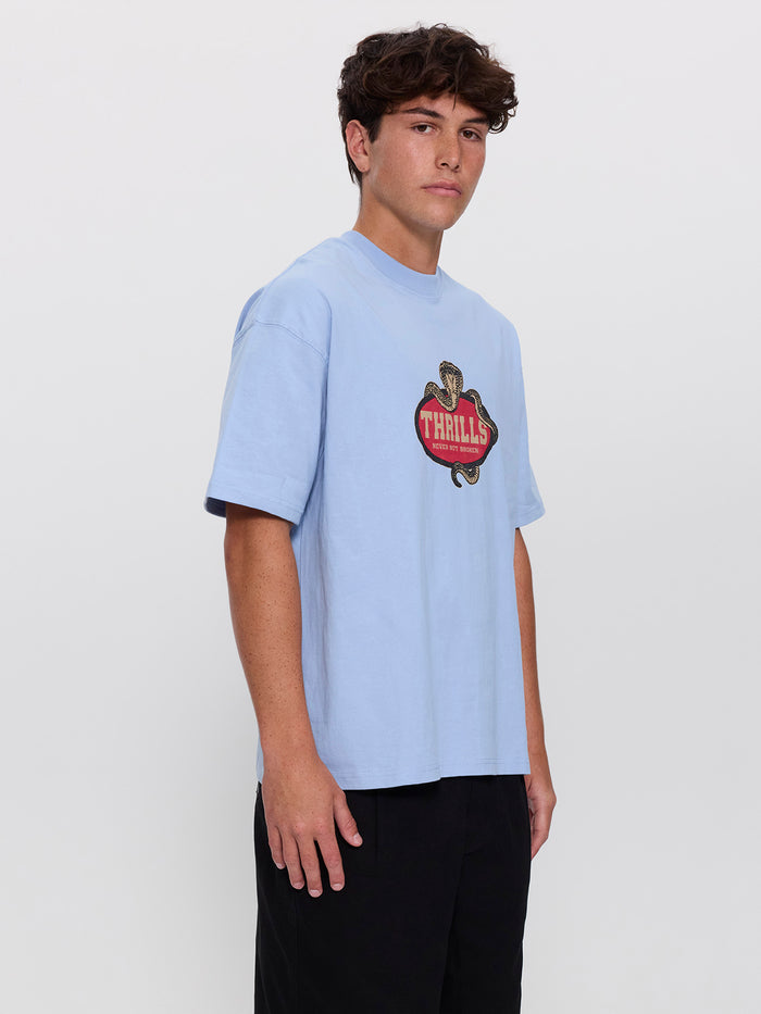 Satisfaction Box Fit Oversize Tee - Placid Blue XS