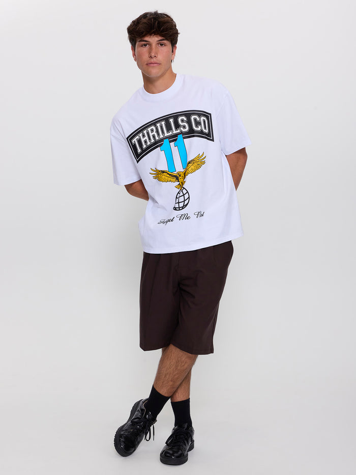 Forget Me Not Box Fit Oversize Tee - White XS