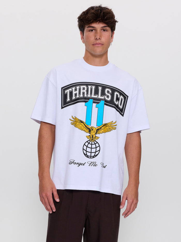 Forget Me Not Box Fit Oversize Tee - White XS