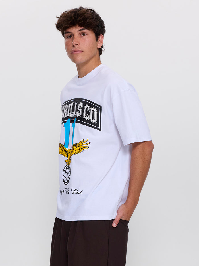 Forget Me Not Box Fit Oversize Tee - White XS