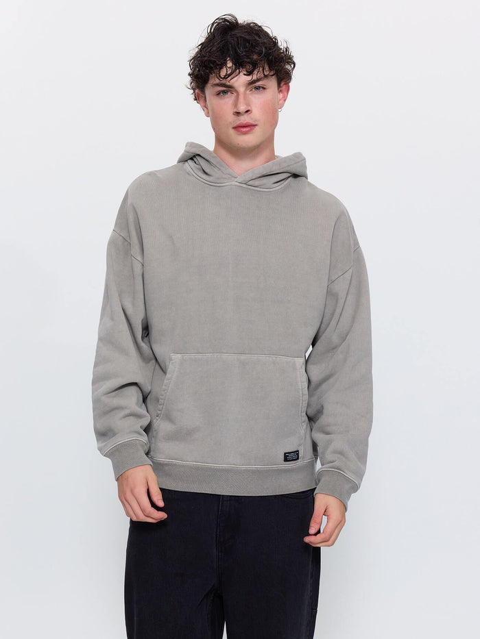Thrills Military Slouch Pull On Cropped Hood - Fog XS