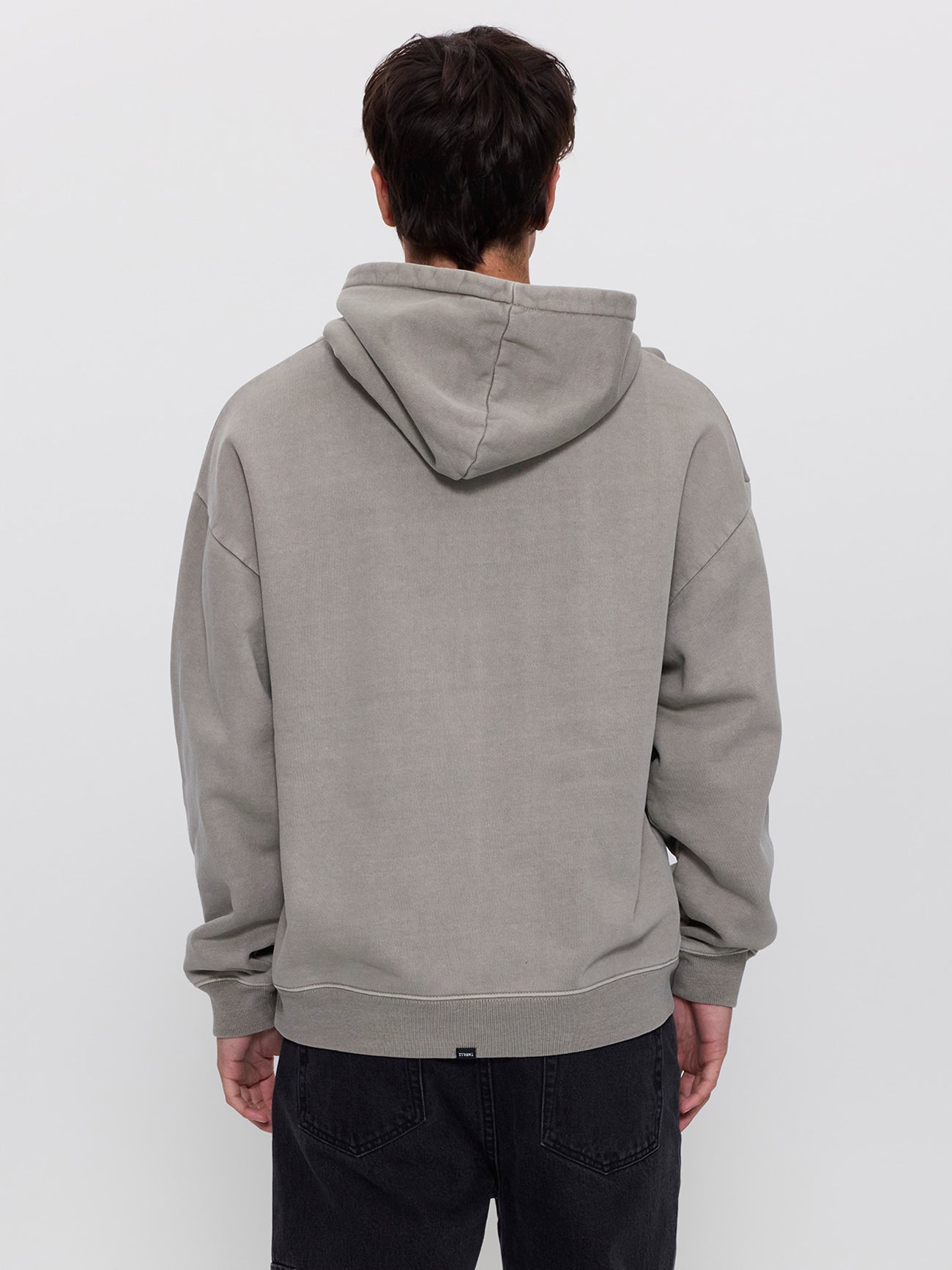 Thrills Military Slouch Pull On Cropped Hood - Fog XS
