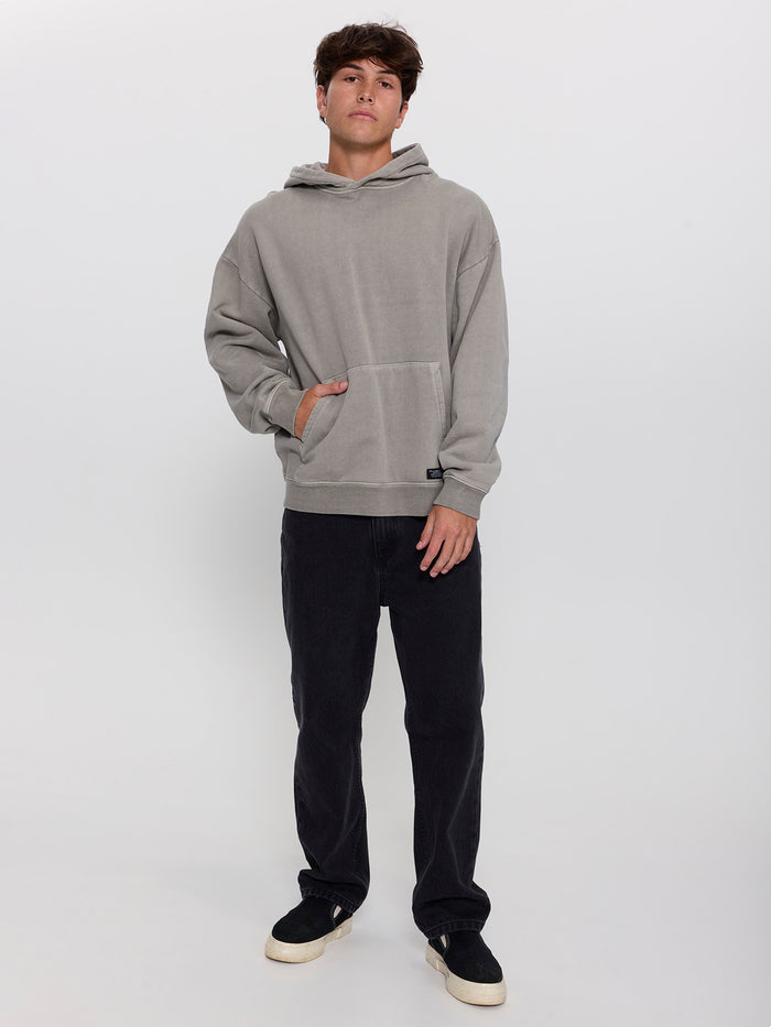 Thrills Military Slouch Pull On Cropped Hood - Fog XS