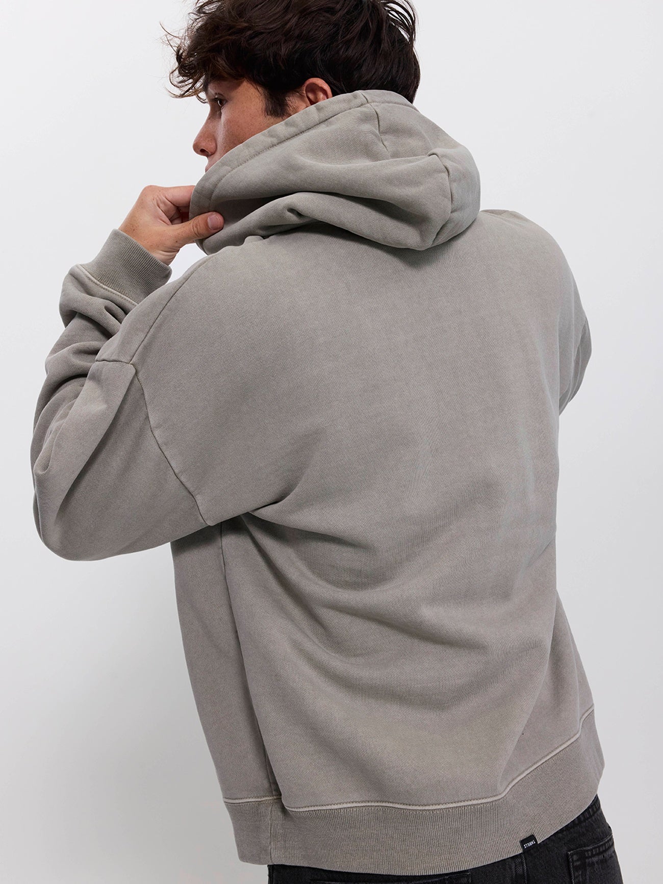 Thrills Military Slouch Pull On Cropped Hood - Fog XS