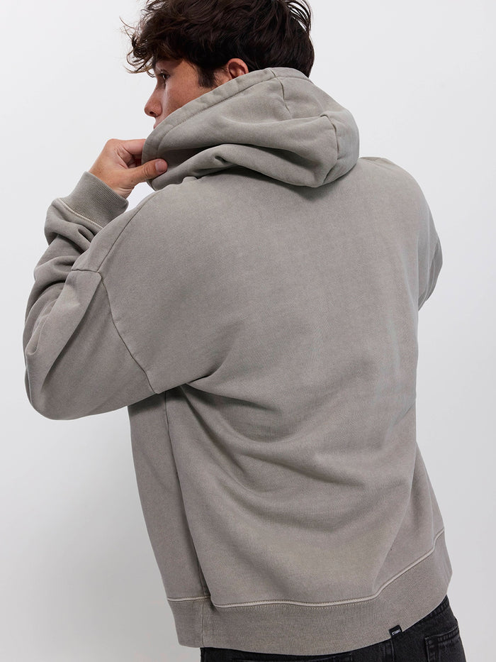 Thrills Military Slouch Pull On Cropped Hood - Fog XS