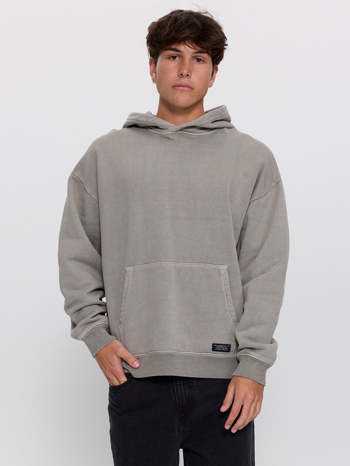 Thrills Military Slouch Pull On Cropped Hood - Fog XS