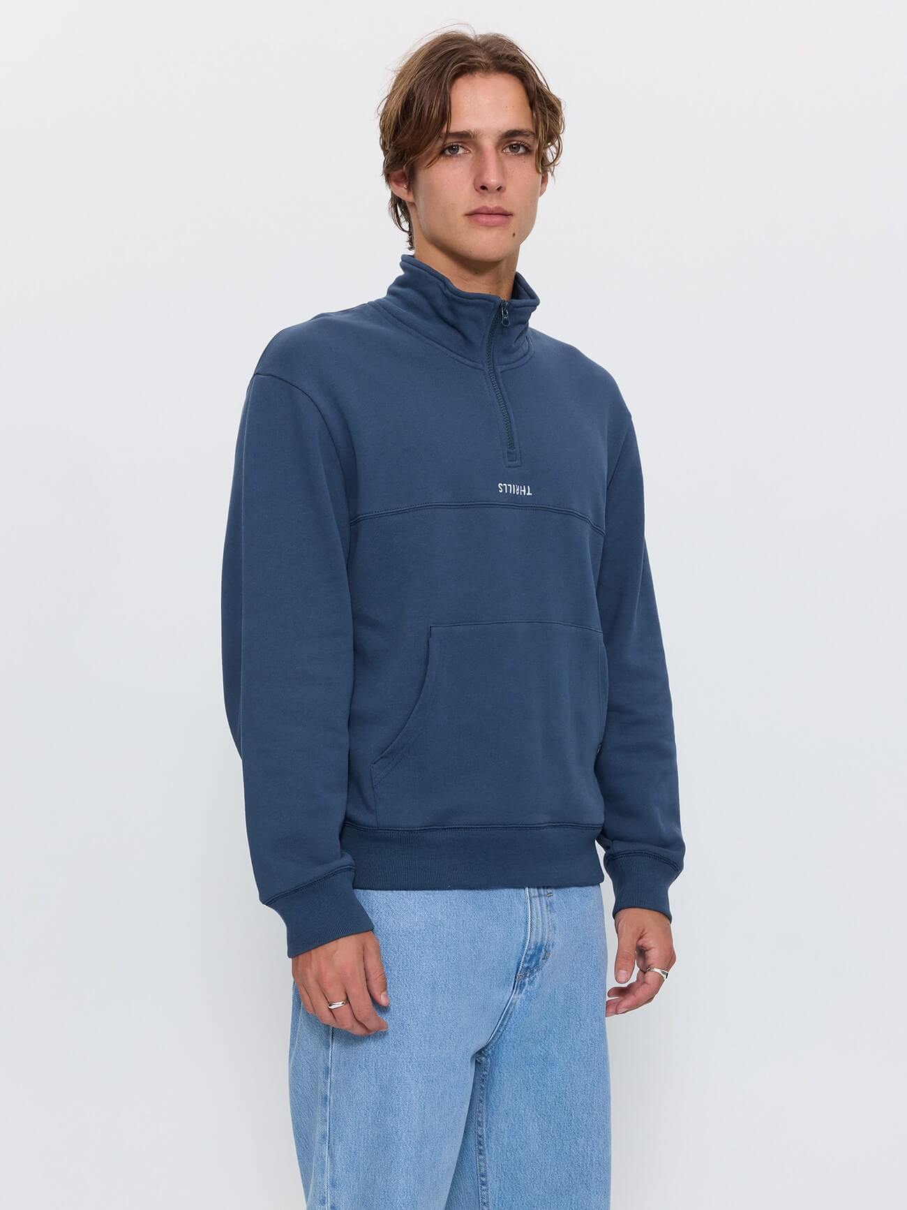 Minimal Thrills Quarter Zip Fleece - Dark Slate XS