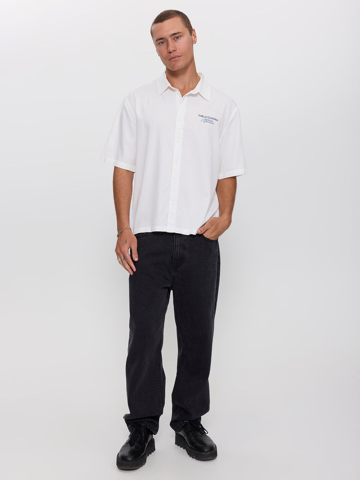 Lost Cause Cropped Short Sleeve Shirt - White XS