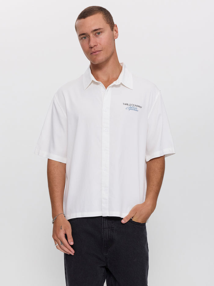 Lost Cause Cropped Short Sleeve Shirt - White XS