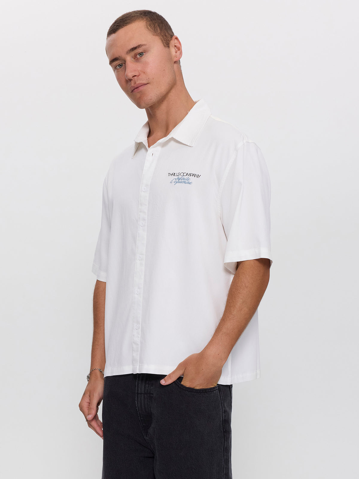 Lost Cause Cropped Short Sleeve Shirt - White XS