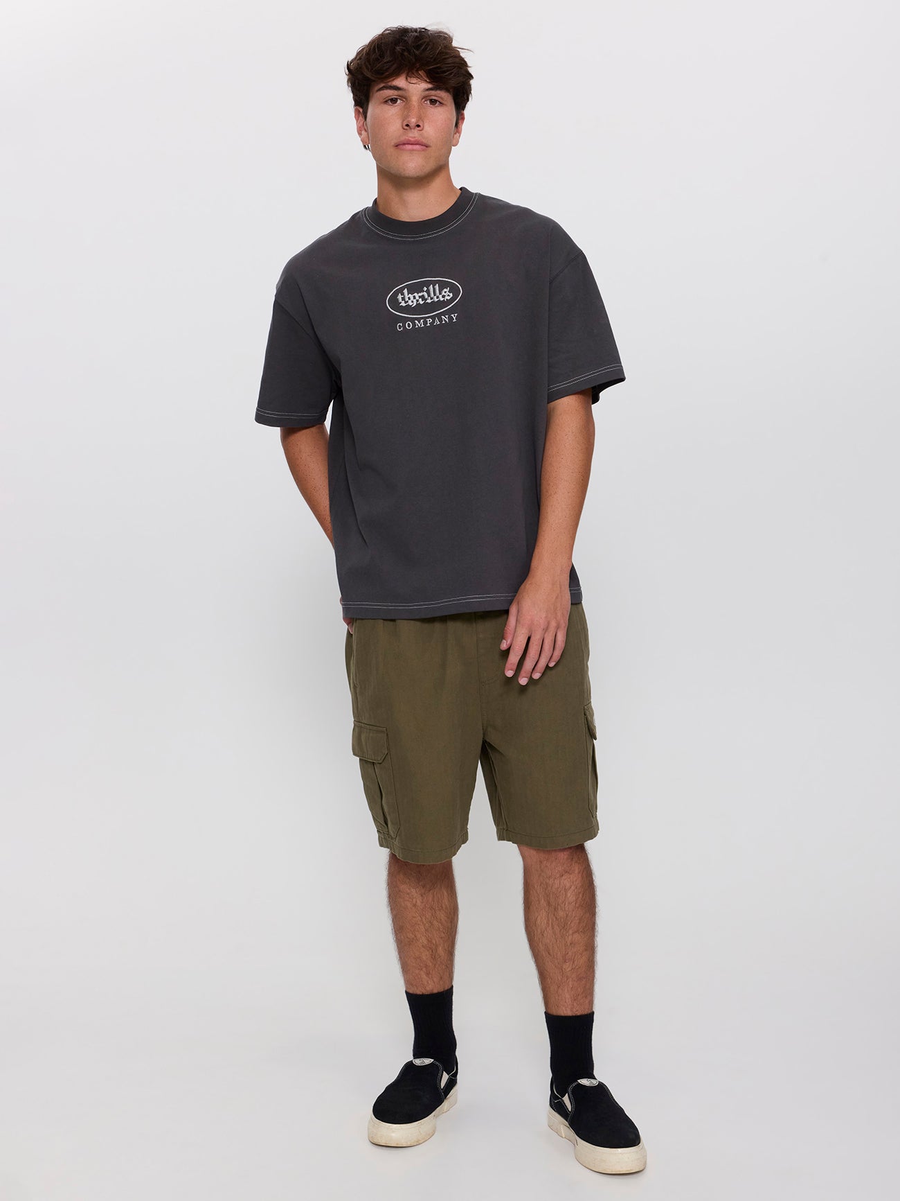 Bueno Elastic Cargo Short - Military Green 26