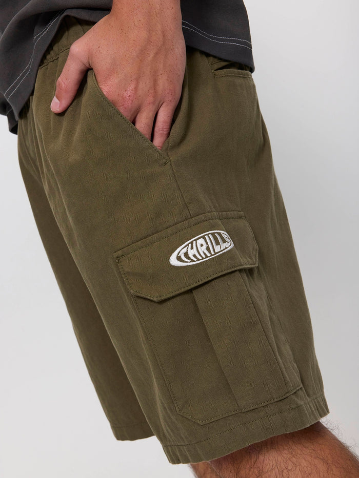 Bueno Elastic Cargo Short - Military Green 26