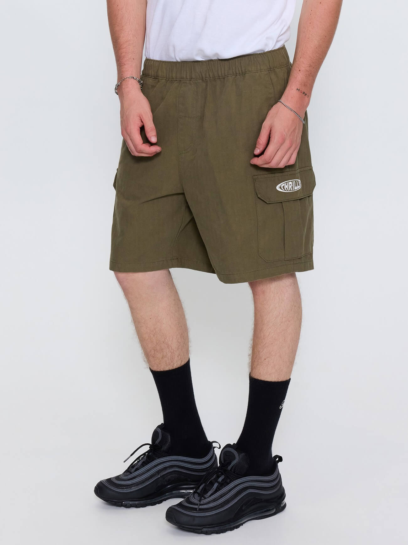Bueno Elastic Cargo Short - Military Green 26