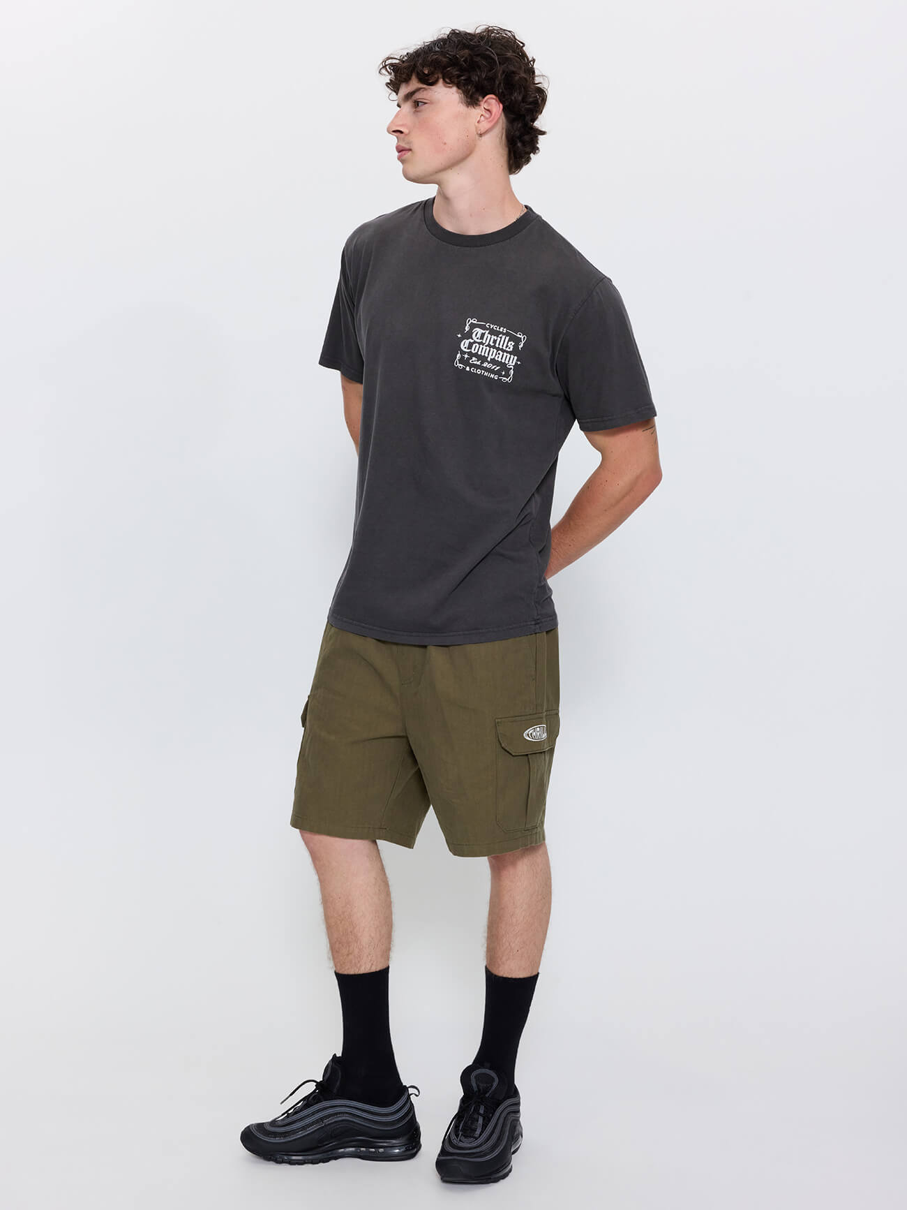 Bueno Elastic Cargo Short - Military Green 26