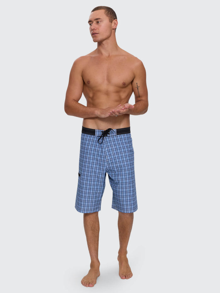 Lost Cause Check Boardshort - Vintage Blue
