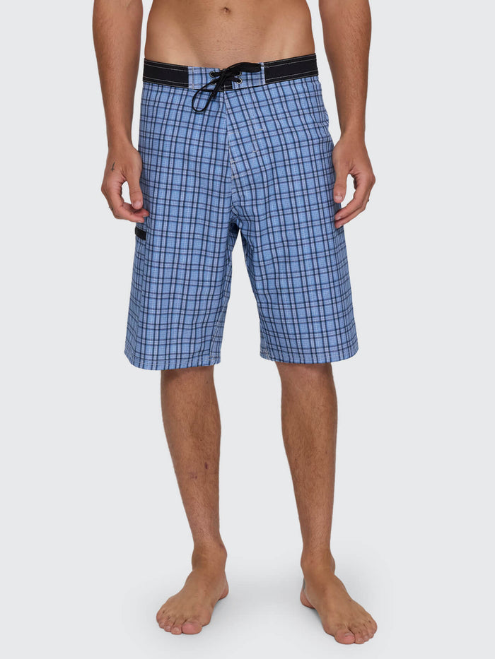 Lost Cause Check Boardshort - Vintage Blue