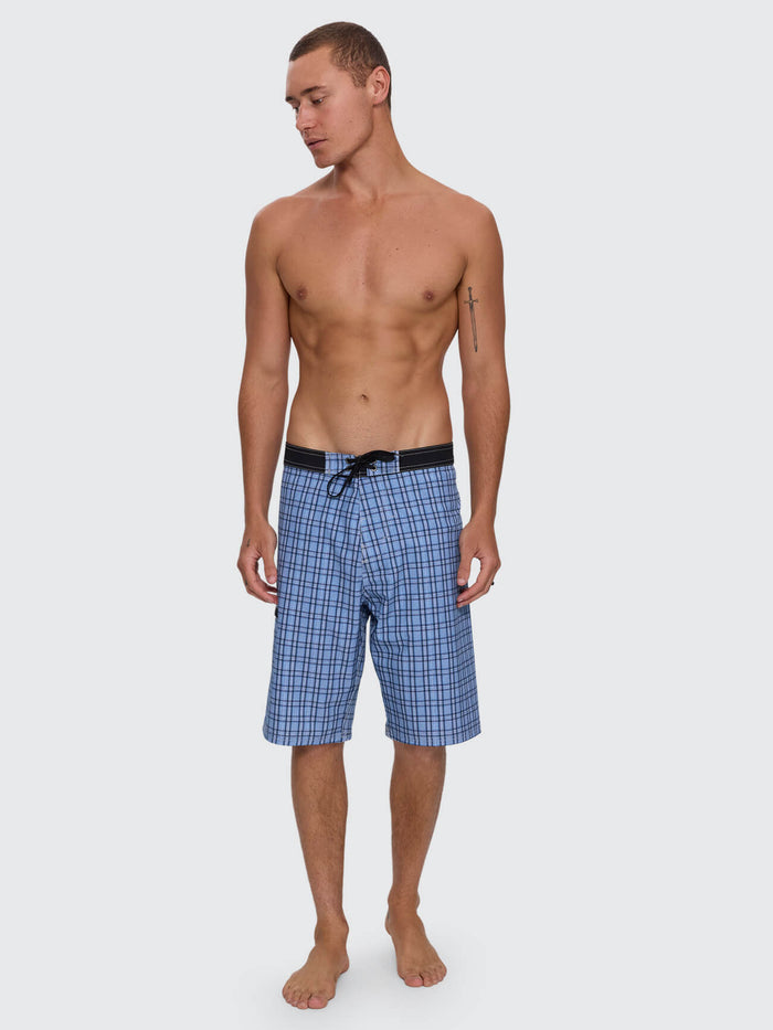 Lost Cause Check Boardshort - Vintage Blue