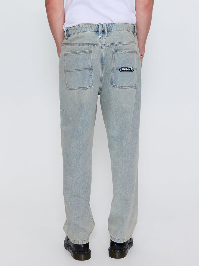Built To Win Mid Slacker Relaxed Long Denim Jean - Light Granite Blue 26