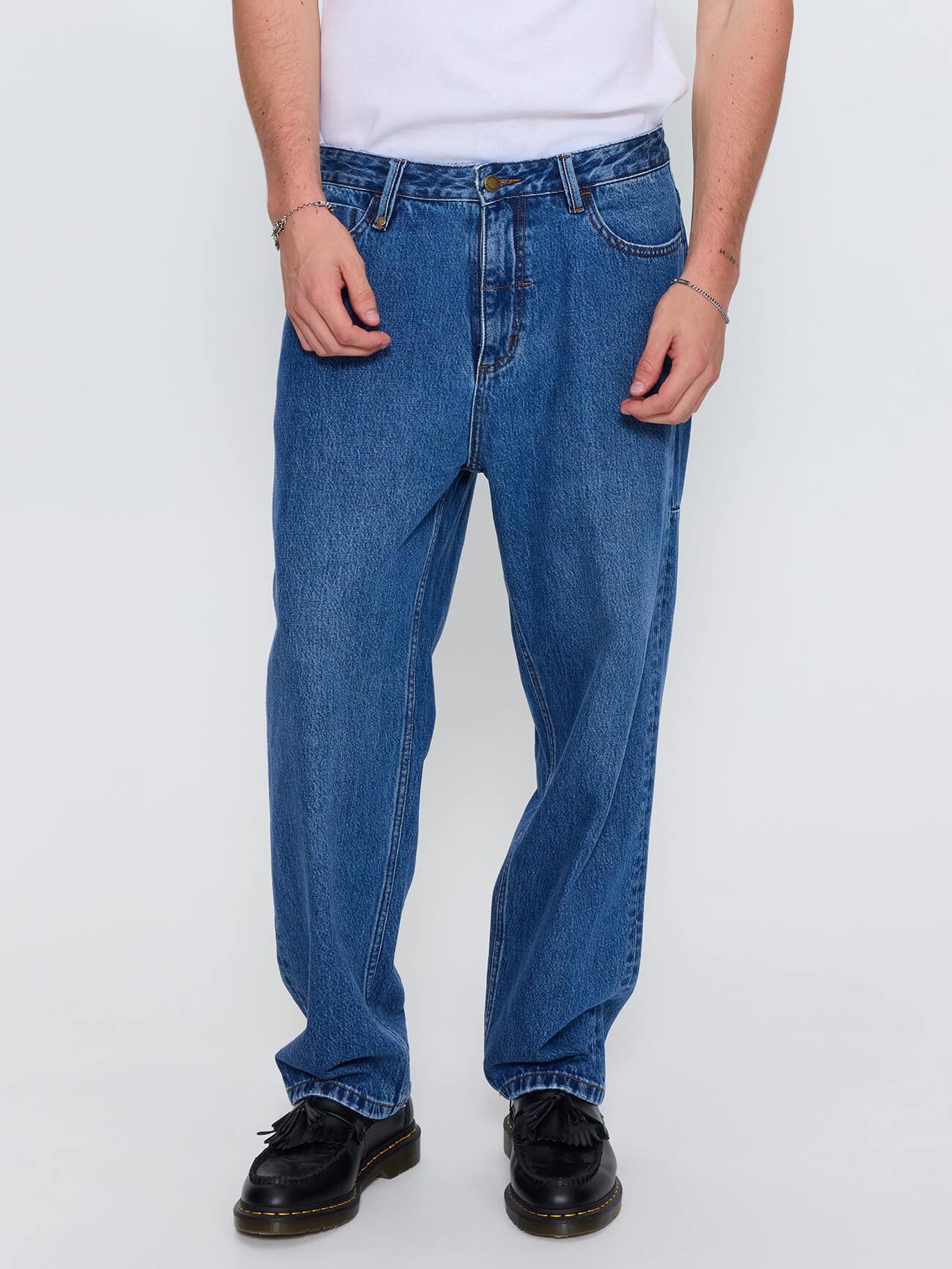 Mid Slacker Relaxed Denim Jean - Darker Dust Blue 26