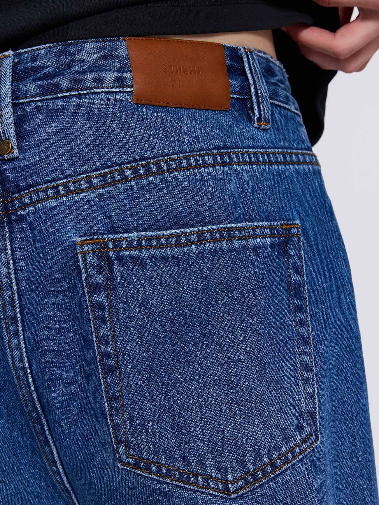 Mid Slacker Relaxed Denim Jean - Darker Dust Blue 26