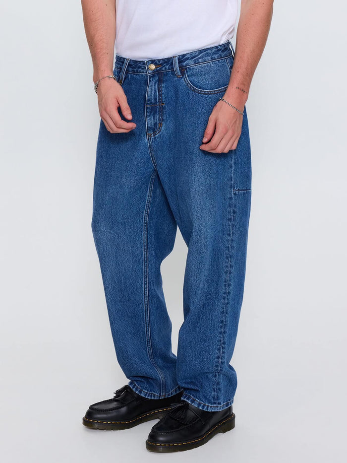 Mid Slacker Relaxed Denim Jean - Darker Dust Blue 26