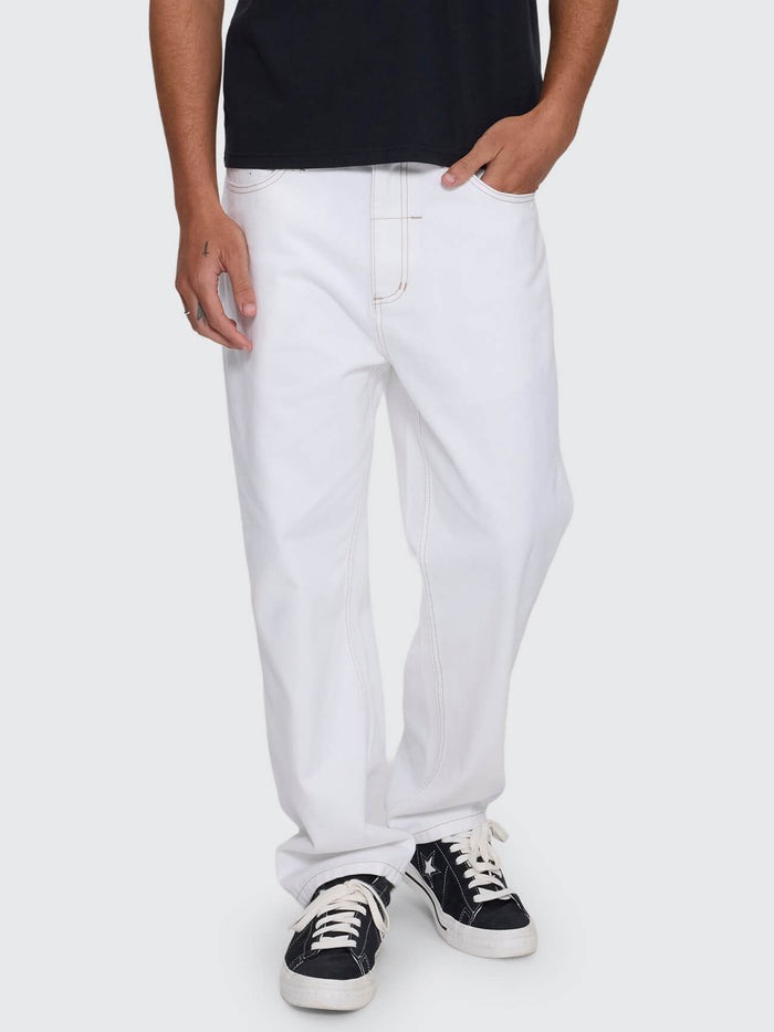 Slacker Relaxed Denim Jean - Vintage White 26