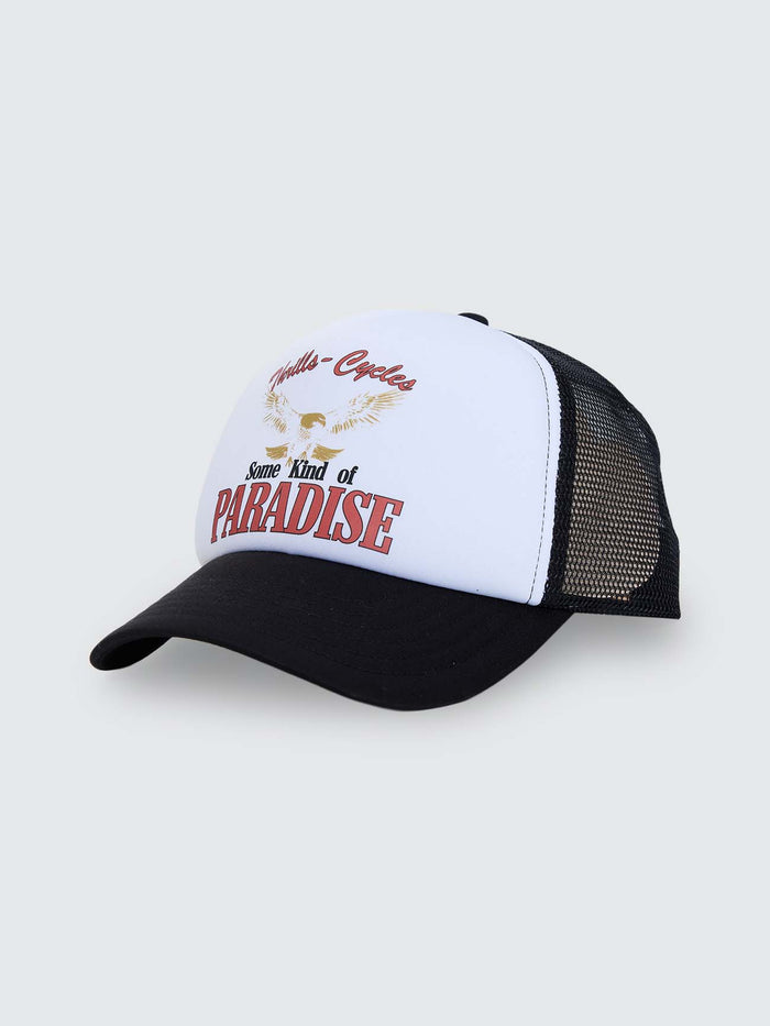 Paradise Foam Trucker Cap - Black - White