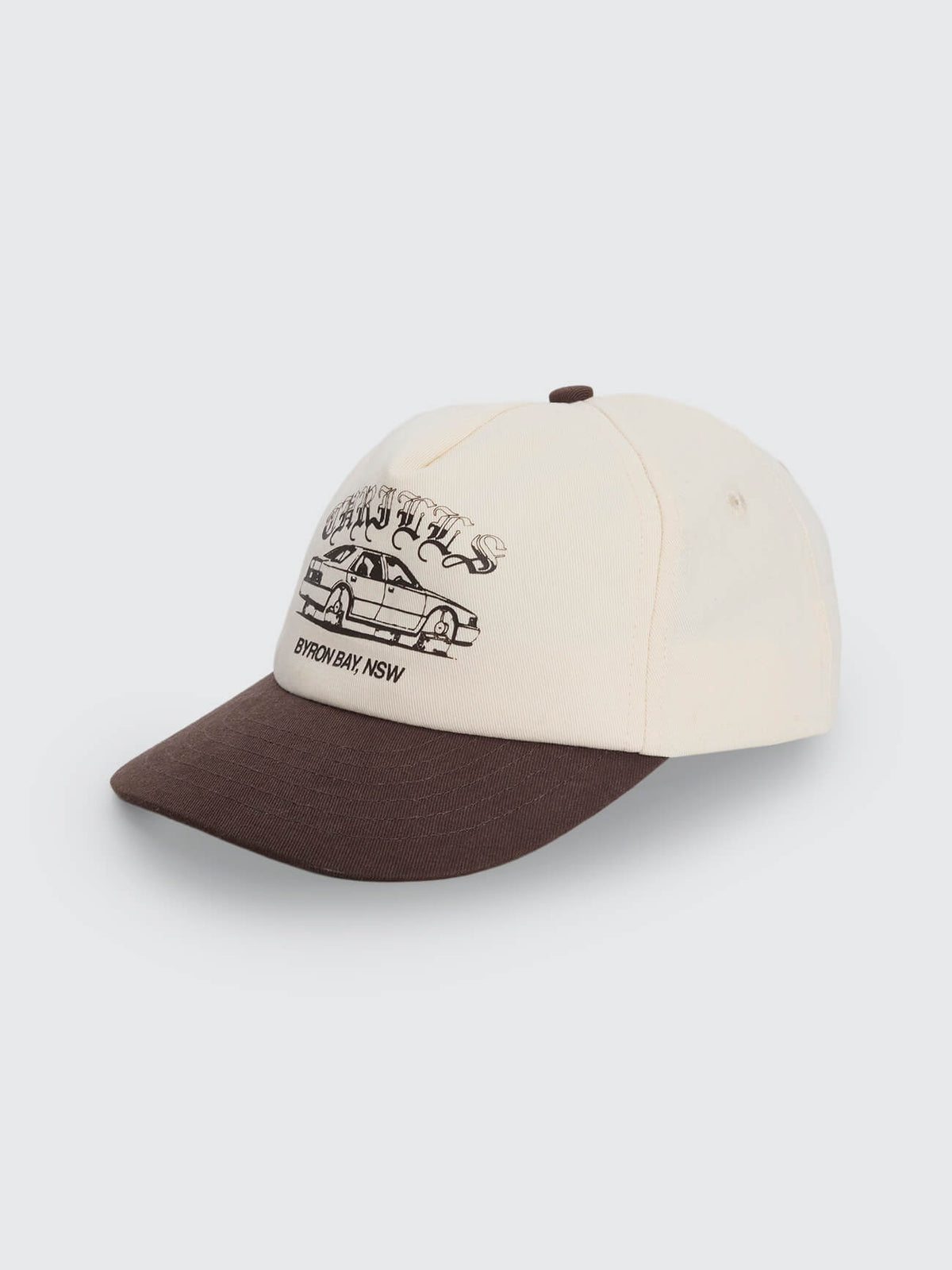Neighbourhood 5 Panel Short Brim Cap - Dirty White - Postal Brown One Size