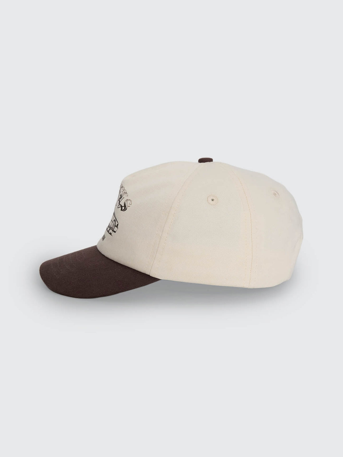 Neighbourhood 5 Panel Short Brim Cap - Dirty White - Postal Brown One Size