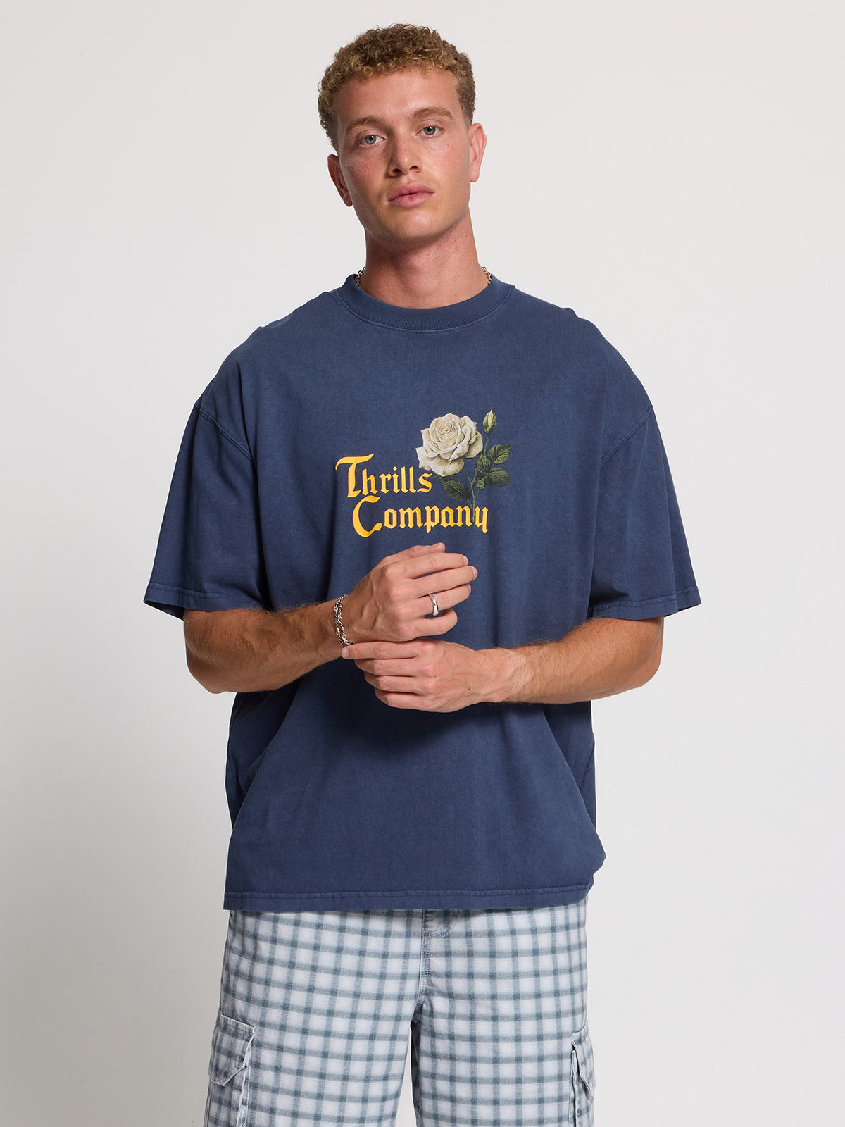 A New Paradise Box Fit Oversize Tee - Heritage Navy XS