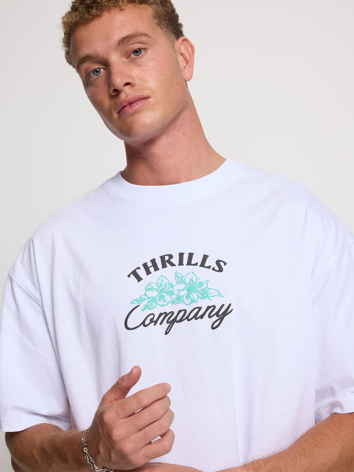 Aloha From Thrills Box Fit Oversize Tee - White XXS