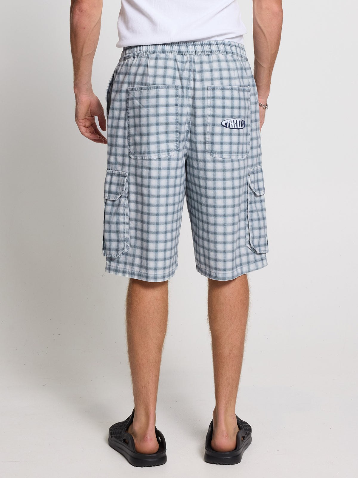 Prism Big Slacker Elastic Waist Cargo Short - Dirty White 26