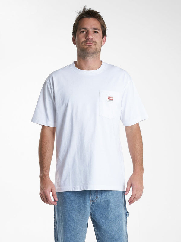 Hard Yakka X Thrills Oversize Pocket Tee -White