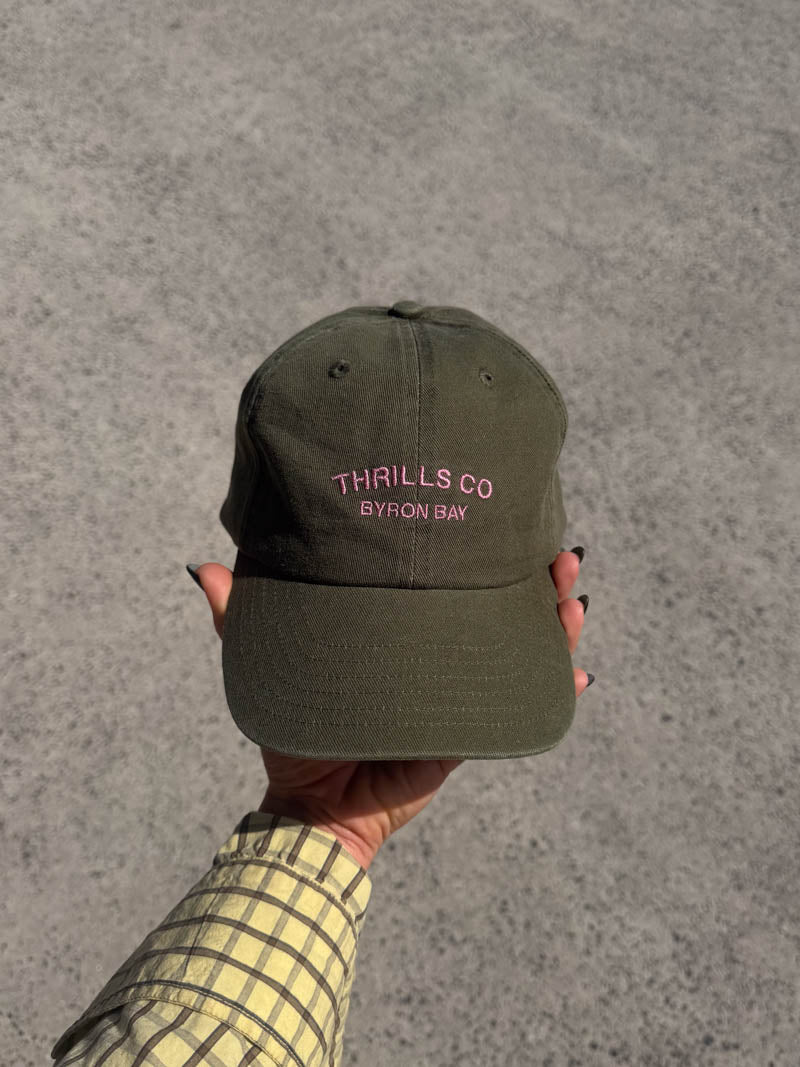 Thrills Co 6 Panel Cap - Army Green