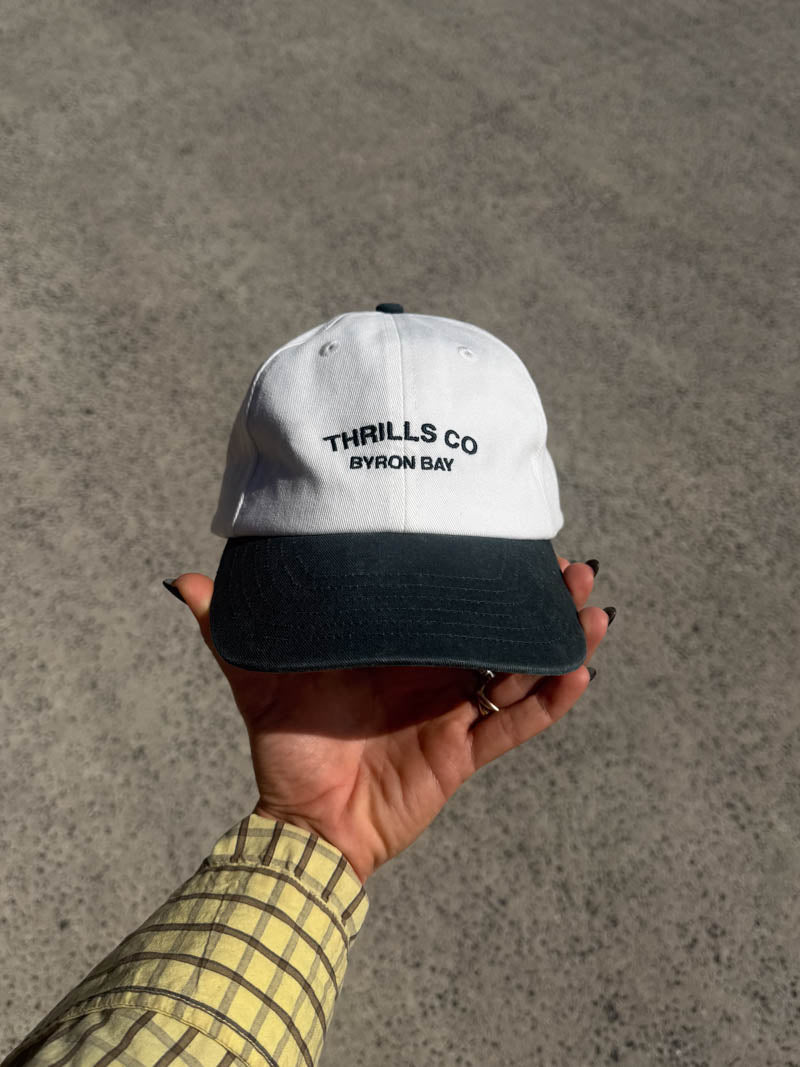 Thrills Co 6 Panel Cap - Off White - Yakka Green