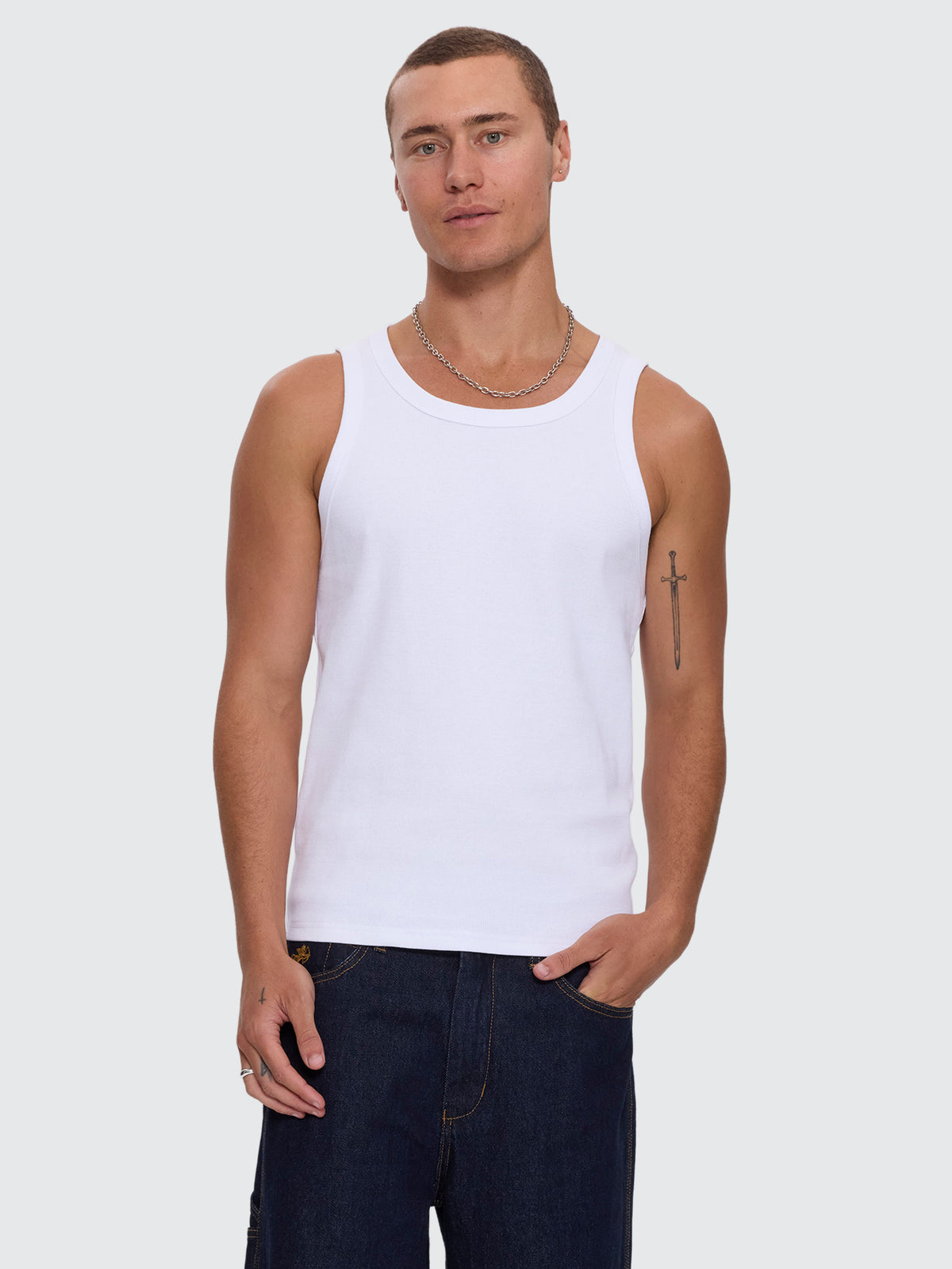 Base Rib Tank - White