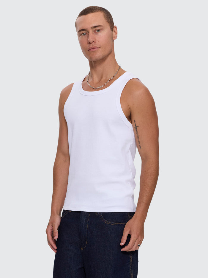 Base Rib Tank - White