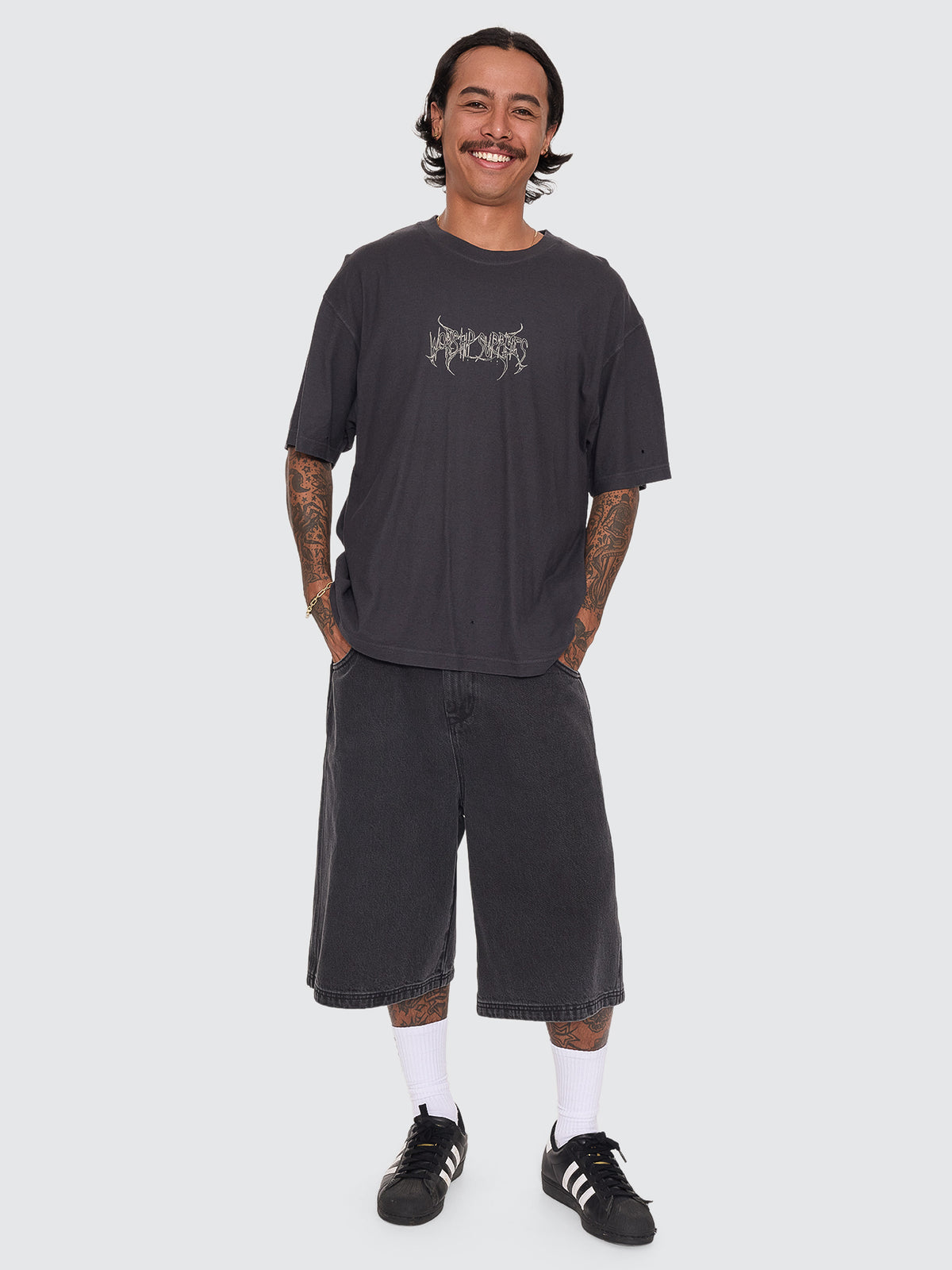 Spinal Cotton Linen Tee - Pigment Black