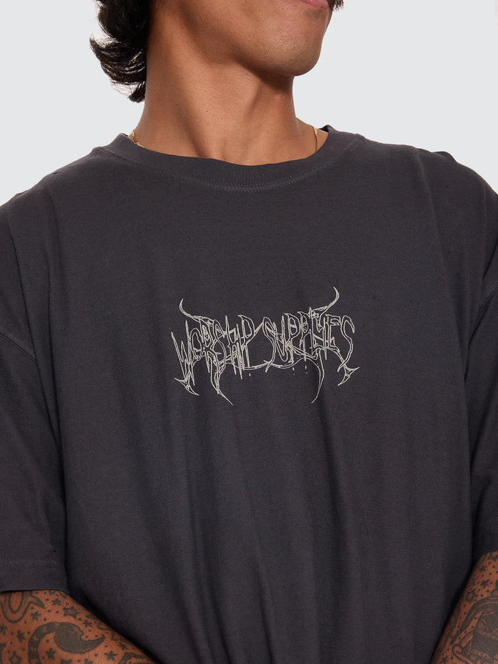 Spinal Cotton Linen Tee - Pigment Black